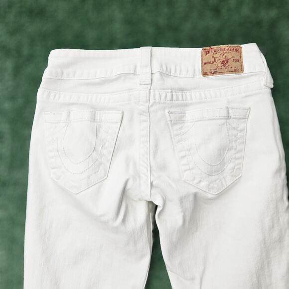 True Religion Women's Size 27 White Lizzy Denim Summer Cropped Jeans - Picture 2 of 16